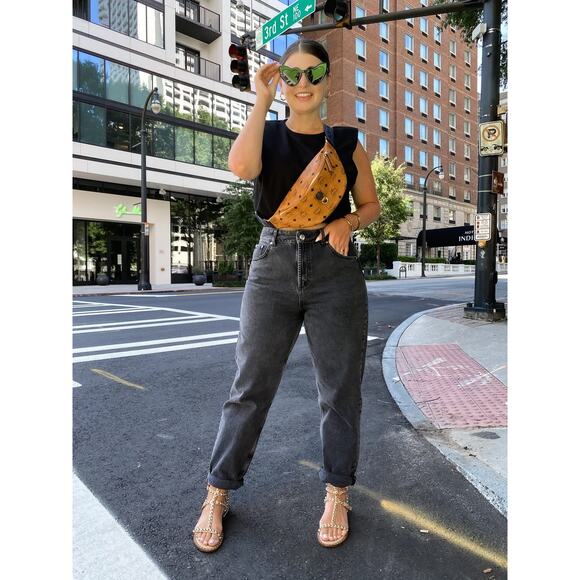 Lee Denim - Vintage 90s LEE High-Rise Mom Jeans Taper Leg Washed Black Denim 29 x 33 14 Long